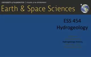 ESS 454 Hydrogeology