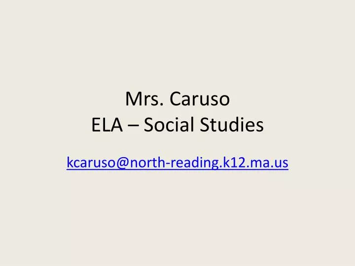 mrs caruso ela social studies