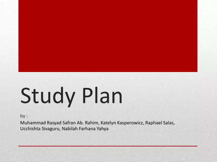 study plan