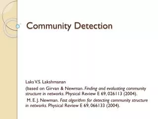 Community Detection