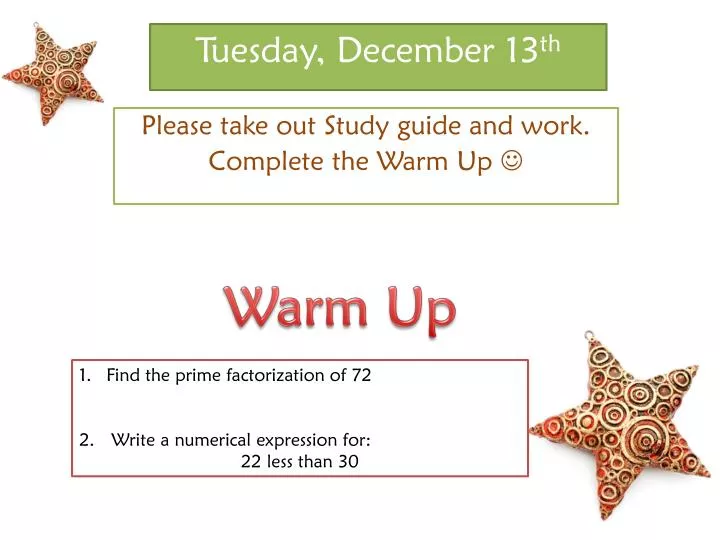 tuesday december 13 th