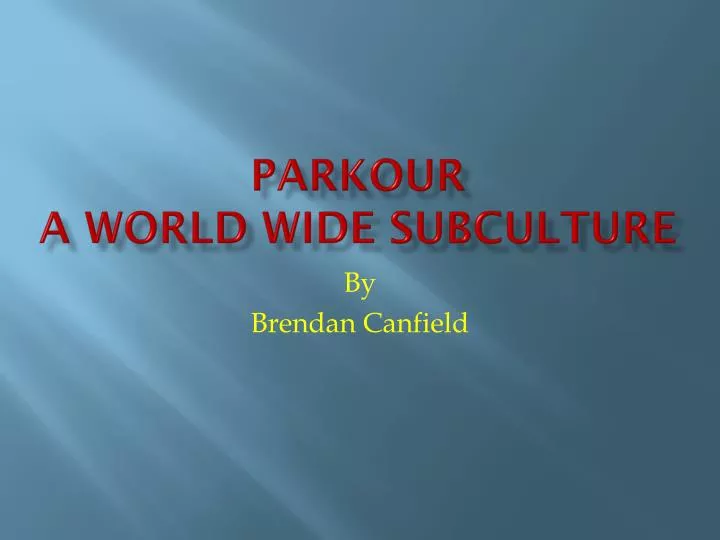 parkour a world wide subculture