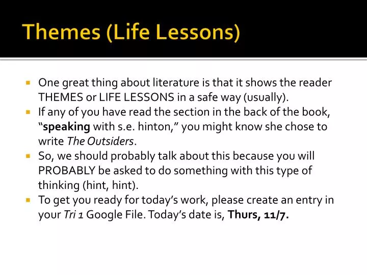 themes life lessons