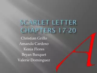 Scarlet Letter Chapters 17-20