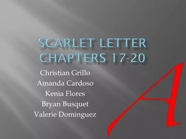scarlet letter chapters 17 20