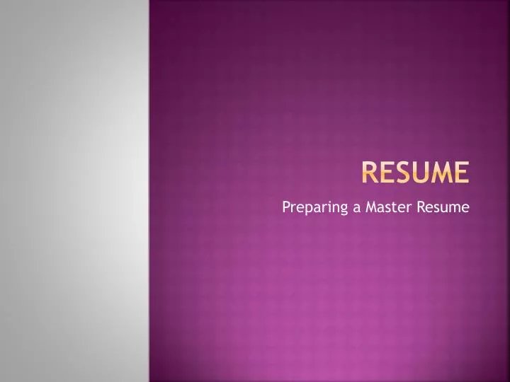 resume