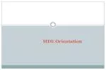 MDE Orientation - slide 1