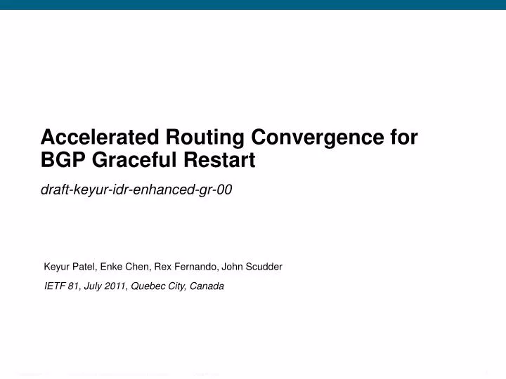 accelerated routing convergence for bgp graceful restart