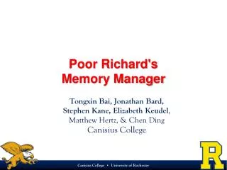 Poor Richard's Memory Manager