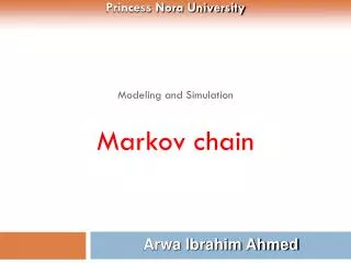Modeling and Simulation Markov chain