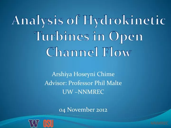 analysis of hydrokinetic turbines in open channel flow