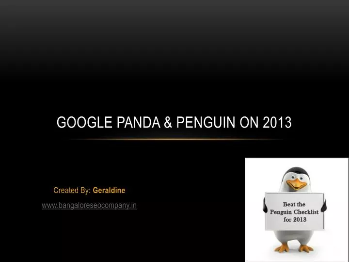 google panda penguin on 2013