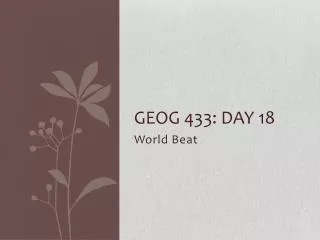 GEOG 433: Day 18