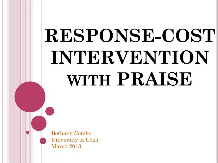 response cost intervention with praise