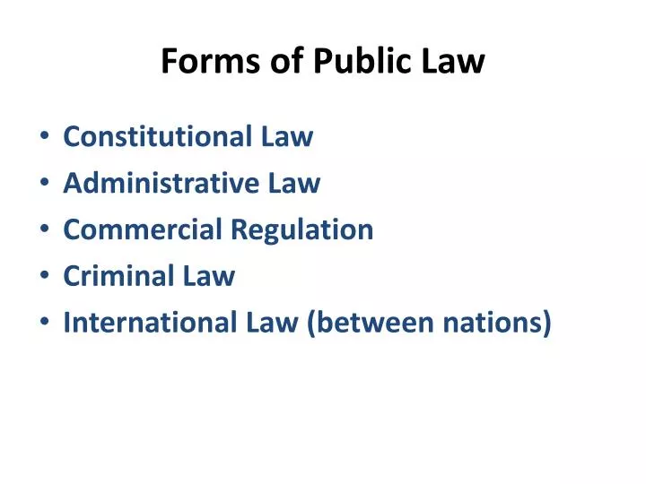forms of public law