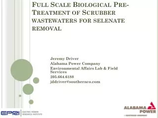 Full Scale Biological Pre-Treatment of Scrubber wastewaters for selenate removal