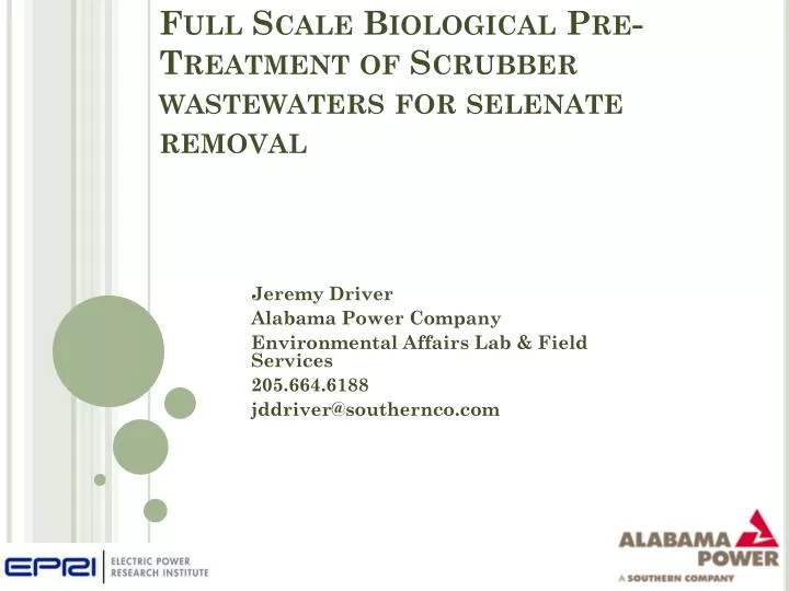 full scale biological pre treatment of scrubber wastewaters for selenate removal