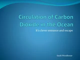 Circulation of Carbon Dioxide in the Ocean