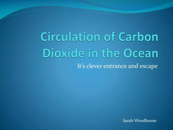 circulation of carbon dioxide in the ocean