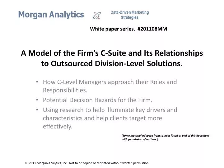 a model of the firm s c suite and its relationships to outsourced division level solutions