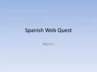Spanish Web Quest