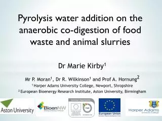 Pyrolysis water addition on the anaerobic co-digestion of food waste and animal slurries