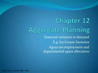 Chapter 12 Aggregate Planning