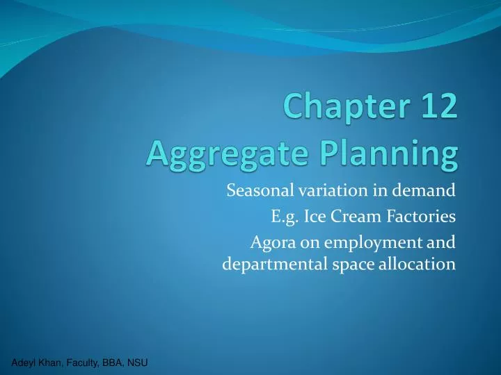 chapter 12 aggregate planning
