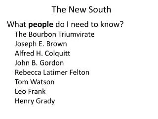 The New South