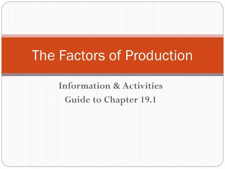 the factors of production