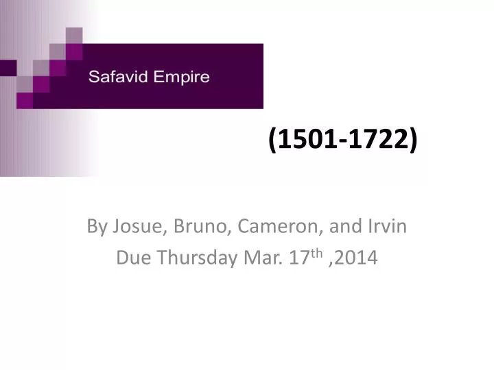 safavid empire 1501 1722