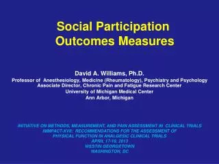 Social Participation Outcomes Measures