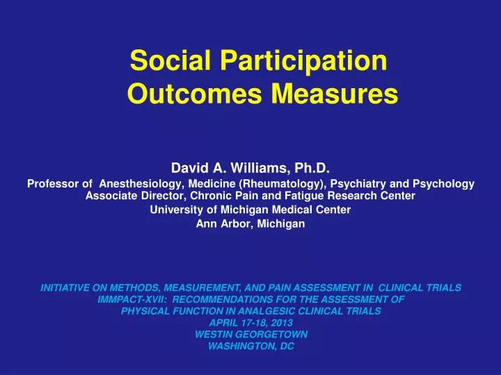 social participation outcomes measures