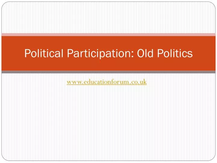 political participation old politics