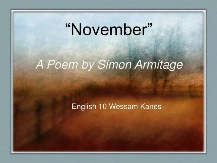 november a poem by simon armitage