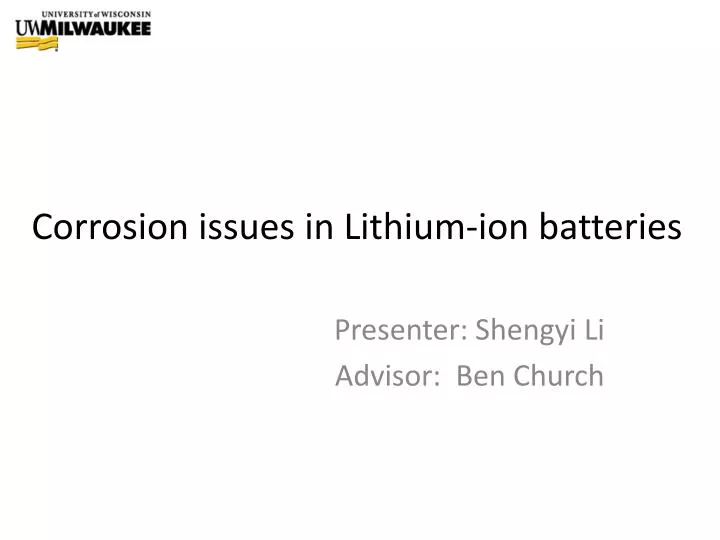 corrosion issues in lithium ion batteries