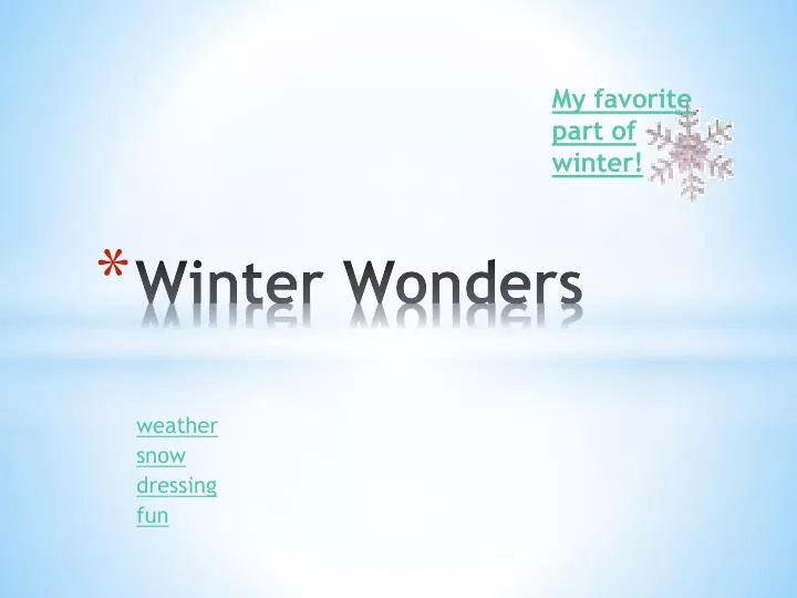 winter wonders