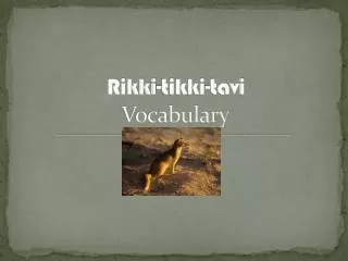 Rikki-tikki-tavi Vocabulary