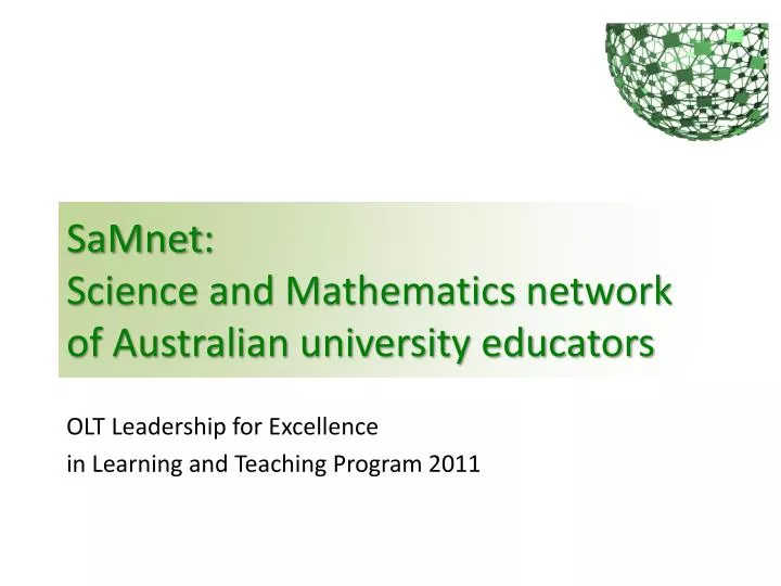 samnet science and mathematics network of australian university educators