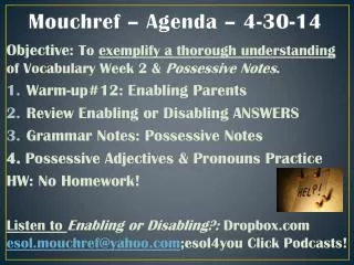 Mouchref – Agenda – 4-30-14