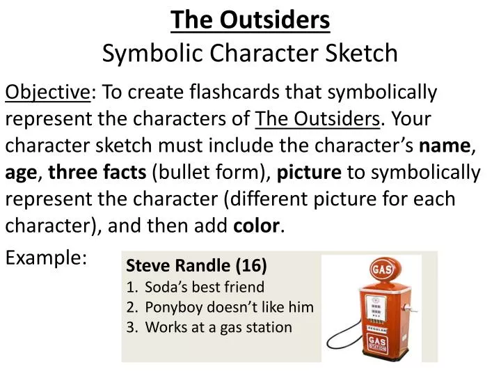 the outsiders symbolic character sketch