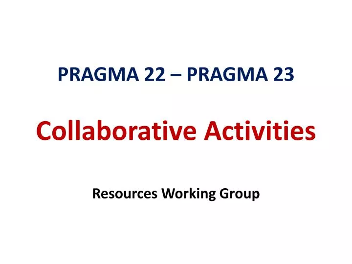 pragma 22 pragma 23 collaborative activities
