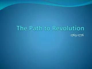 The Path to Revolution