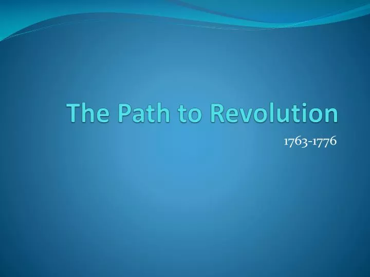 the path to revolution