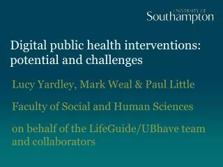 Digital public health interventions: potential and challenges