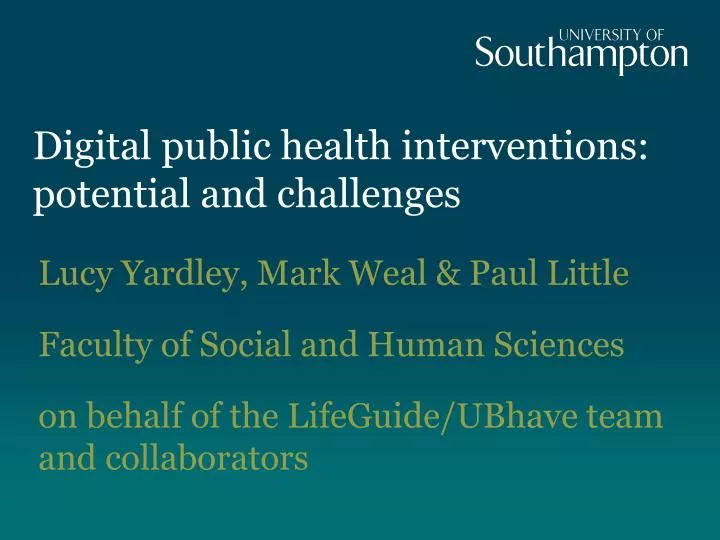 digital public health interventions potential and challenges