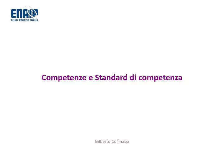 competenze e standard di competenza
