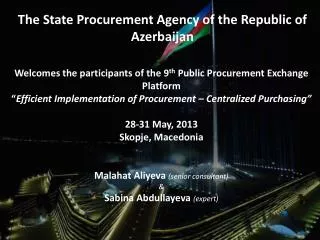 The State Procurement Agency of the Republic of Azerbaijan