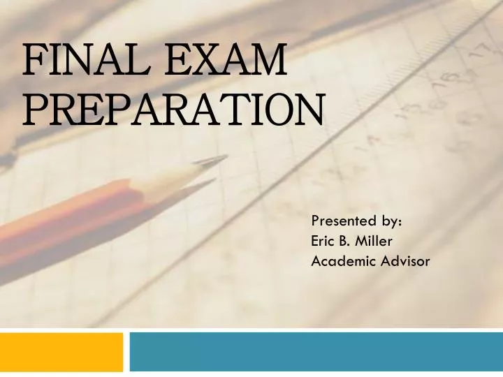 final exam preparation