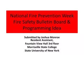 National Fire Prevention Week Fire Safety Bulletin Board &amp; Programming Idea